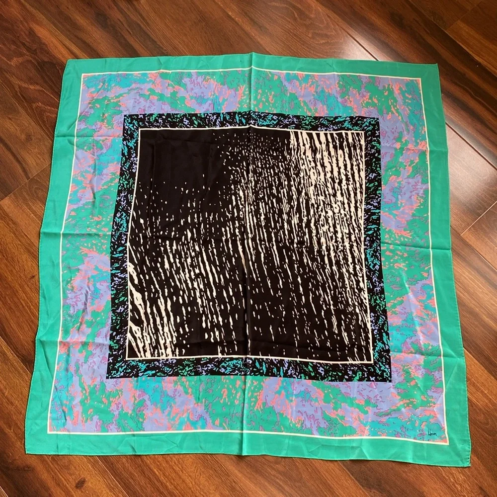 Honey Silk Scarf 80s Abstract